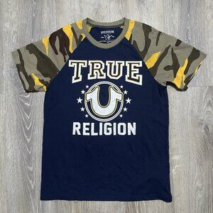 True Religion Camo Shirt Men’s Medium – Short Sleeve Logo Tee Urban Streetwear